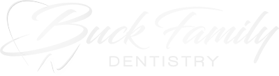 Buck Family Dentistry logo in white