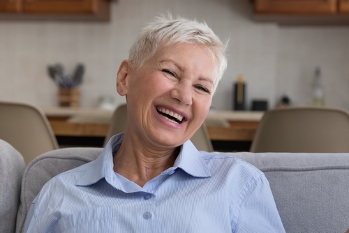 happy older woman smiling