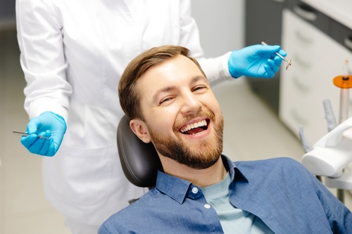 man at the dentist